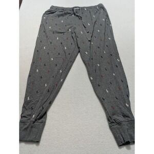 Polo Ralph Lauren Men's Pajama Pants Joggers Gray Large All‎ Over Pony Print
